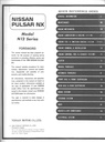 1985 Nissan Pulsar NX Shop Repair Service Manual