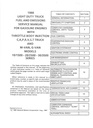 1988 Chevrolet All Light Truck Fuel and Emissions Service Tune-Up Manual (Gas Engines)