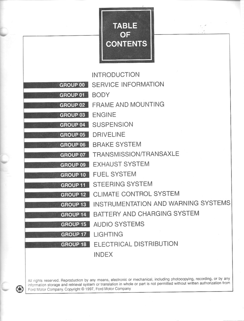 1998 Ford Crown Victoria and Mercury Grand Marquis Original OEM Factory Shop Repair Service Workshop Manual