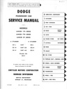 1962 Dodge Dart Lancer Polara Shop Maintenance Repair Service Manual