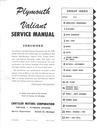 1962 Plymouth & Valiant Shop Repair Maintenance Service Manual