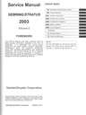2003 Chrysler Sebring Coupe & Dodge Stratus Coupe Service Shop Repair Manual Complete 4 Vol. Set