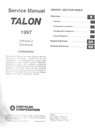 1997 Eagle Talon Shop Maintenance Repair Service & Electrical Manual 2 Vol. Set