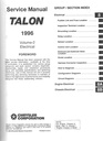 1996 Eagle Talon Shop Maintenance Repair Service & Electrical Manual 2 Vol. Set