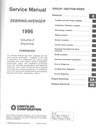 1996 Chrysler/Dodge Sebring/Avenger Shop Maintenance Repair Service & Electrical Manual 2 Vol. Set