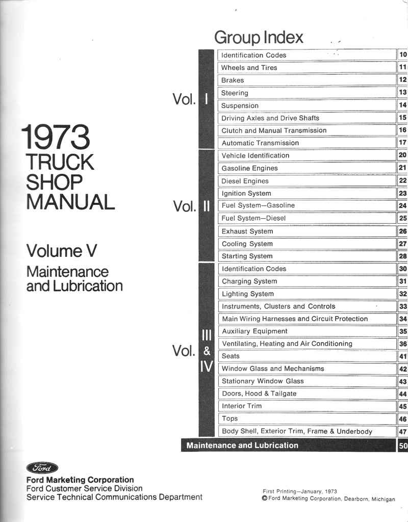 1973 Ford Truck All Models Factory OEM Shop Repair Maintenance Service Manual 4 Vol. Set