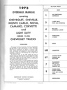 1973 Chevrolet Light Truck 10-30 Series and Passenger Car Overhaul Manual