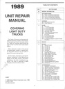 1989 GMC Light Duty Truck Series 10-35 Unit Repair Shop Service Manual for C/K Pickup, Suburban, Jimmy, G Van, M Van, P Van/Truck, S-10