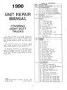 1990 GMC Light Duty Truck Series 10-35 Unit Repair Shop Service Manual for C/K Pickup, Suburban, Jimmy, G Van, M Van, P Van/Truck, S-15