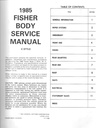 1985 Fisher Body C Style Service Manual for Cadillac, Buick, and Oldsmobile Car Models