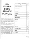 1984 Fisher Body A-X and J Styles Service Manual for Chevrolet, Cadillac, Buick, Oldsmobile, and Pontiac Car Models