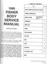 1985 Fisher Body B D E G K Service Manual for Chevrolet, Cadillac, Buick, Oldsmobile, Pontiac, and GMC Car Models
