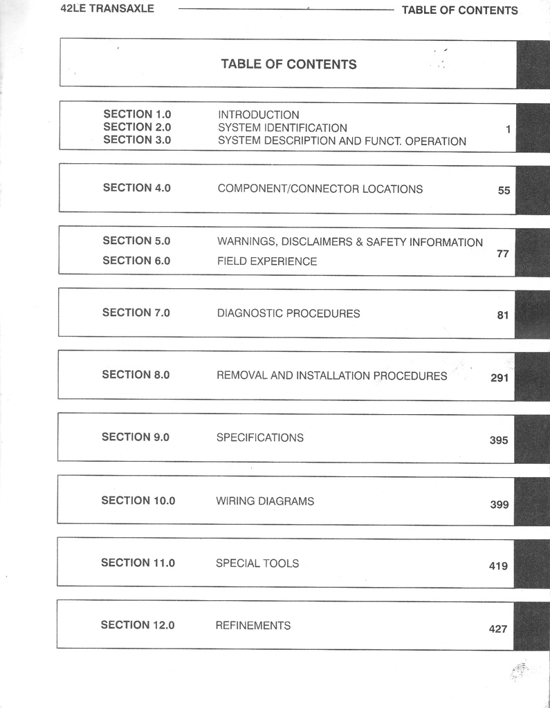 1993-2004 Chrysler 42LE Automatic Transaxle Service/Diagnostic Procedures & Refinements Manual