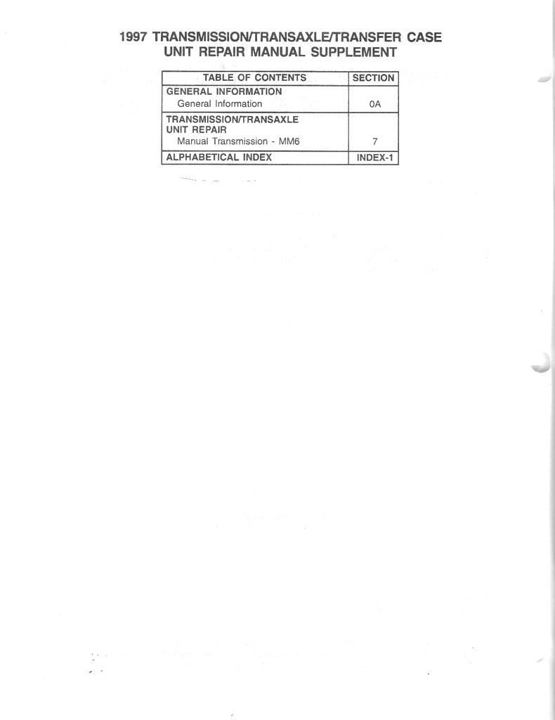 1997 GM Chevrolet/Geo/Pontiac/Buick/Cadillac/Oldsmobile/GMC Light Duty Truck & Passenger Car Transmission Transaxle Transfer Case Unit Repair Service Manual & Supplement for All Models