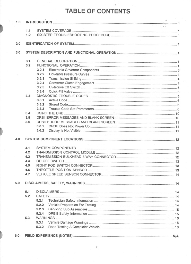 1993 1/2-1995 Mopar 42RE Automatic Transmission Powertrain Diagnostic Procedures for Jeep Grand Cherokee