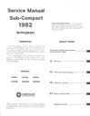 1982 Dodge/Plymouth Colt/Champ Shop Maintenance Repair Service Manual and Supplement