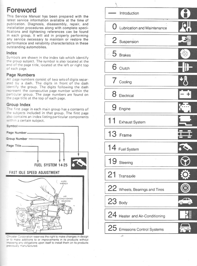 1980 Dodge/Plymouth Omni/Horizon/O24/TC3 Shop Maintenance Repair Service Manual