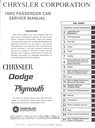 1980 Chrysler/Plymouth/Dodge Shop Repair Service Manual Set LeBaron/Volare/Aspen/New Yorker/Newport/Diplomat/St. Regis/Cordoba/Mirada/Caravelle/Gran Fury