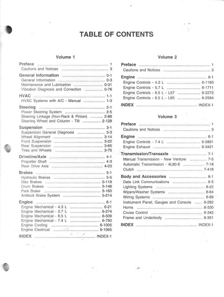 1999 Chevrolet/GMC P32/P42 Front Engine Motorhome and Commercial Chassis Shop Repair Maintenance Service Manual 3 Vol. Set
