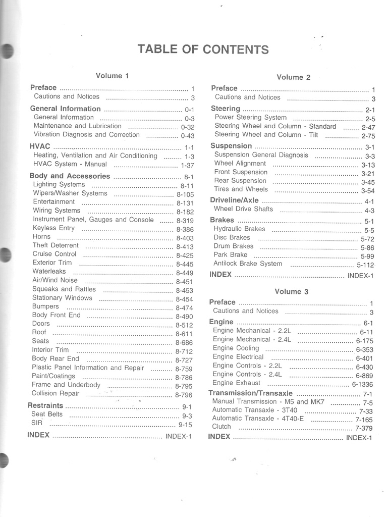 1998 Chevrolet Cavalier Pontiac Sunfire Shop Repair Maintenance Service Manual 3 Vol. Set 2nd Edition