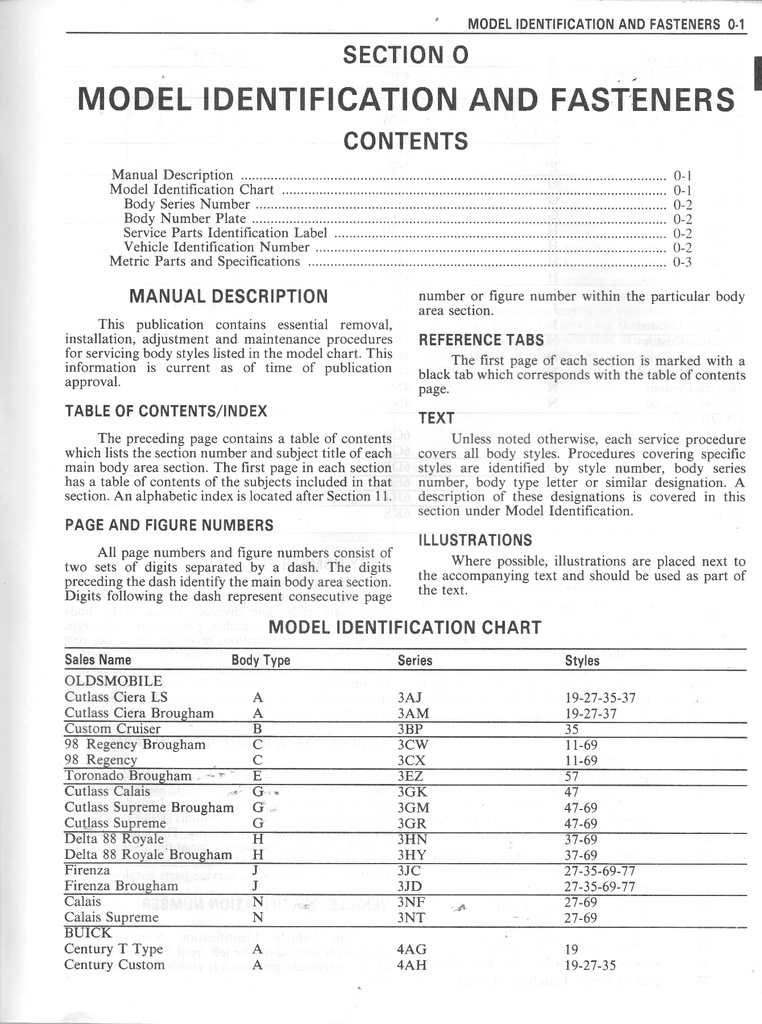 1986 General Motors Body Service Manual for Cadillac, Buick, and Oldsmobile Passenger Cars