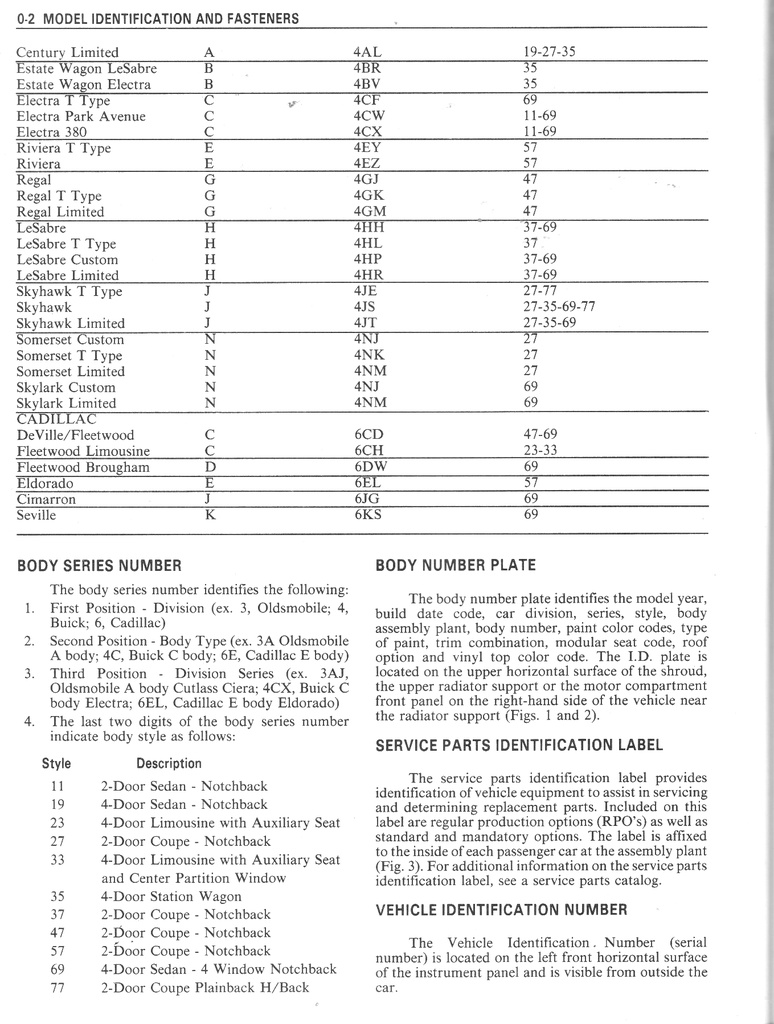 1986 General Motors Body Service Manual for Cadillac, Buick, and Oldsmobile Passenger Cars