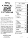 1978 Cadillac Shop Service Repair Manual Supplement