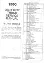 1990 Chevrolet Astro M/L Van Service Shop Manual