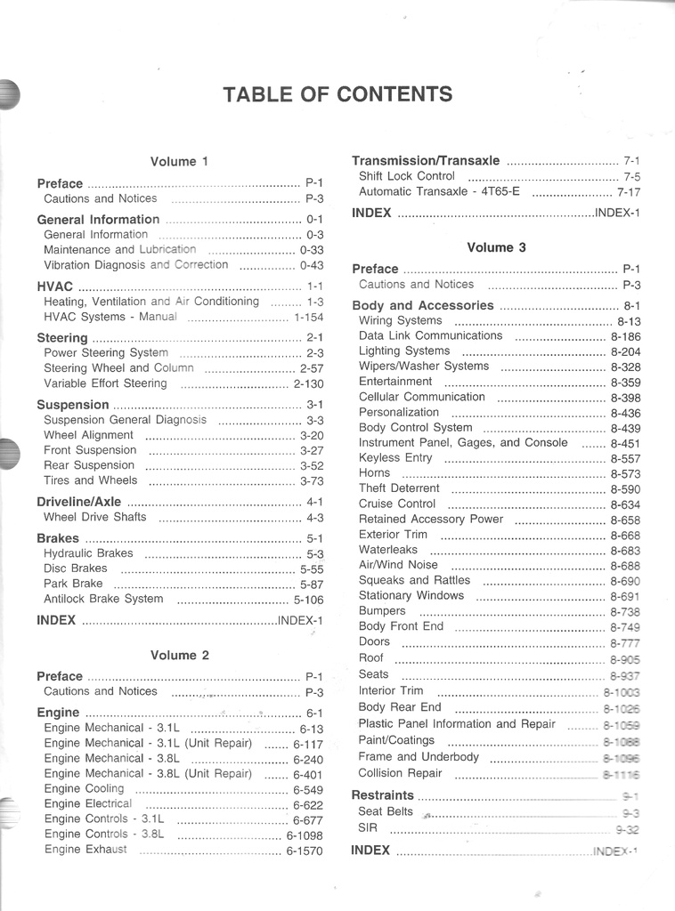 2002 Pontiac Grand Prix WP-Platform Shop Repair Maintenance Service Manual 3 Vol. Set 