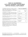 1990 1991 Oldsmobile Cutlass Supreme Convertible Service Manual Supplement