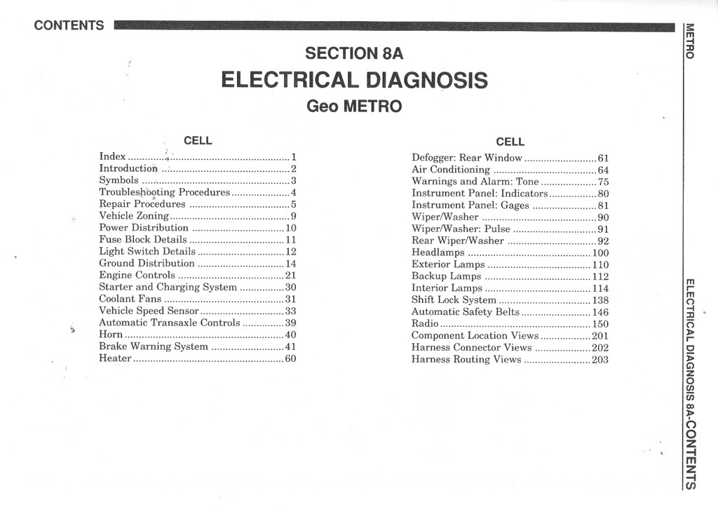 1990 Geo Metro Shop Repair Maintenance Service Manual + Electrical Diagnosis Supplement