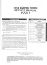 1994 Geo Prizm Shop Repair Maintenance Service Manual 2 Vol Set