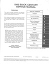 1993 Buick Century OEM Shop Service Repair Manual