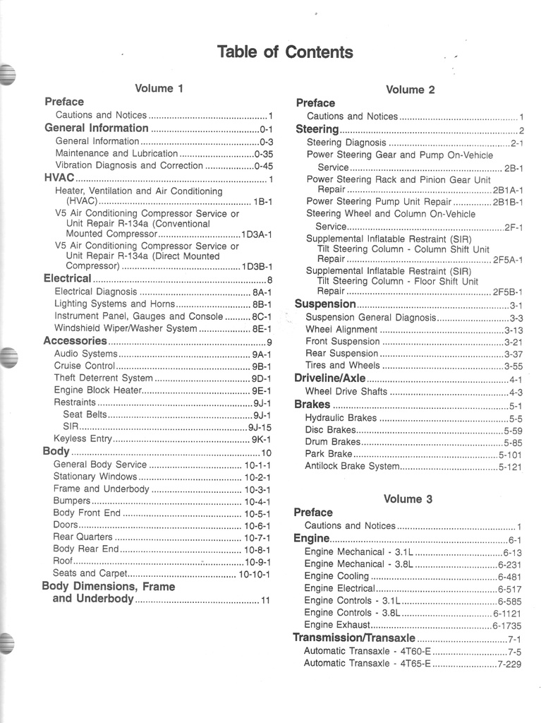 1998 Buick Regal & Century OEM Shop Service Repair Manual 3 Vol Set