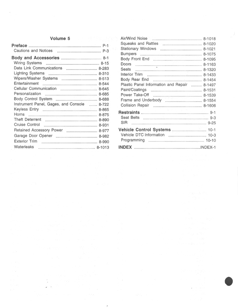 2003 Chevrolet/GMC C/K8PU Truck Shop Repair Maintenance Service Manual 5 Vol. Set—Silverado, Sierra, Sierra Denali