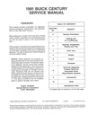 1991 Buick Century OEM Shop Service Repair Manual