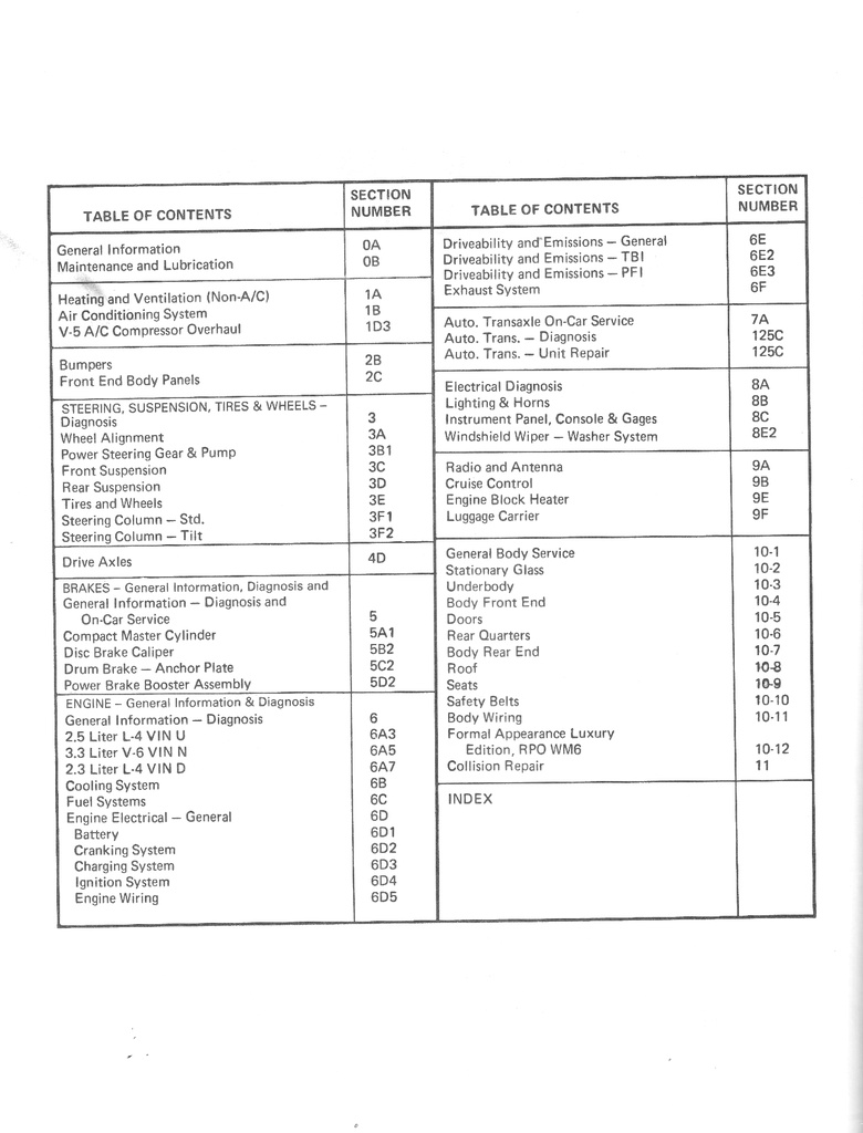 1989 Buick Skylark OEM Shop Service Repair Manual