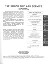 1991 Buick Skylark OEM Shop Service Repair Manual