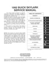 1992 Buick Skylark OEM Shop Service Repair Manual