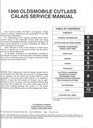 1990 Oldsmobile Cutlass Calais OEM Shop Service Repair Chassis Manual