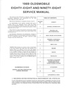 1989 Oldsmobile 88 Royale & Ninety-Eight Regency OEM Shop Service Repair Chassis Manual