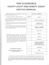 1990 Oldsmobile 88 Royale & Ninety-Eight Regency OEM Shop Service Repair Chassis Manual