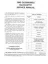 1990 Oldsmobile Silhouette OEM Shop Service Repair Maintenance Manual