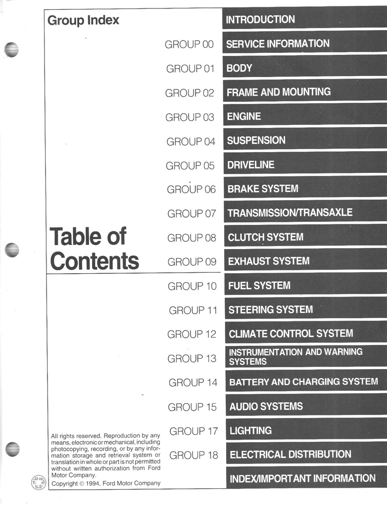 1995 Ford Probe Factory OEM Shop Repair Maintenance Service Manual