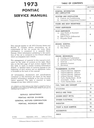 1973 Pontiac Factory Repair Shop Service Manual Firebird LeMans Grand Prix Grand Am Ventura Bonneville Catalina