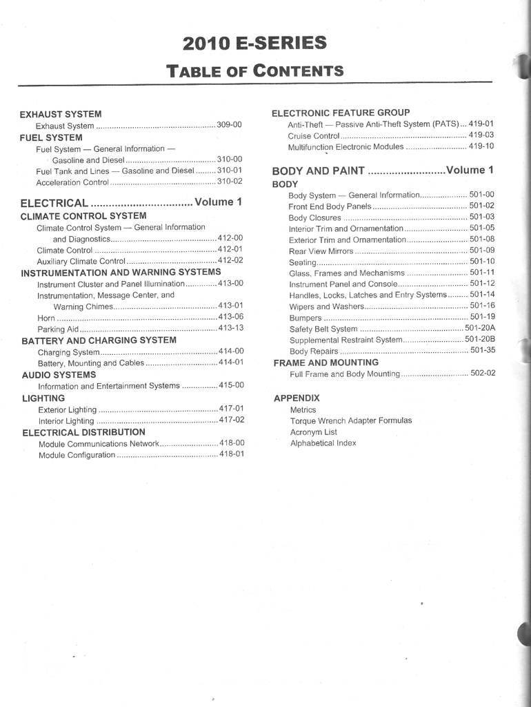 2010 Ford E-Series Van Original OEM Factory Shop Service Workshop Manual Set
