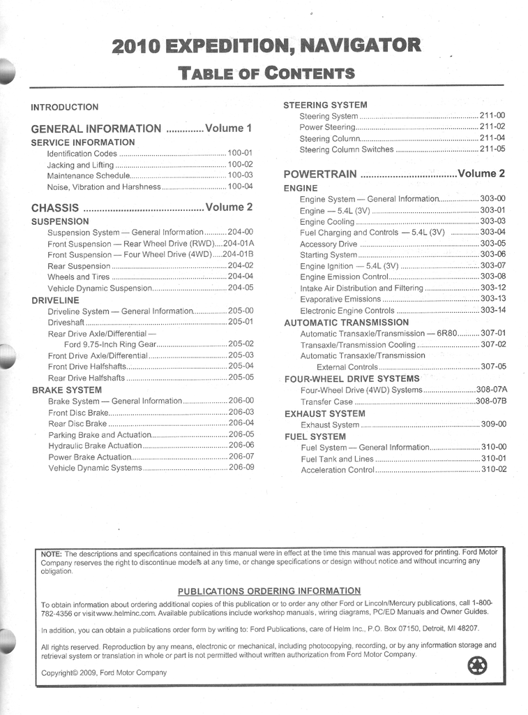 2010 Ford Expedition and Lincoln Navigator Original OEM Factory Shop Service Workshop Manual Set