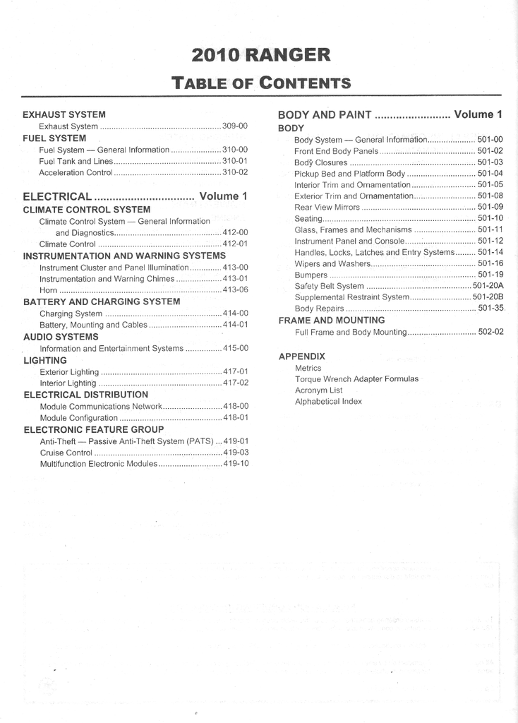2010 Ford Ranger Original OEM Factory Shop Service Workshop Manual Set