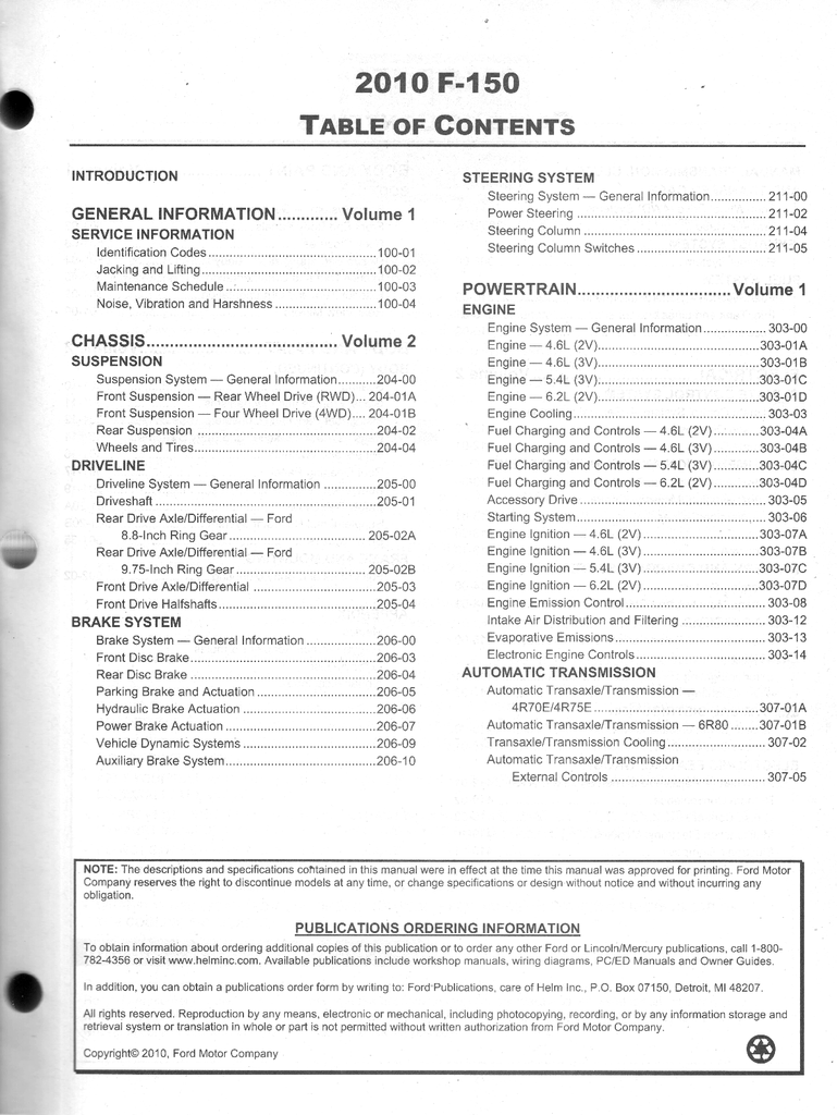 2010 Ford F-150 Original OEM Factory Shop Service Workshop Manual Set