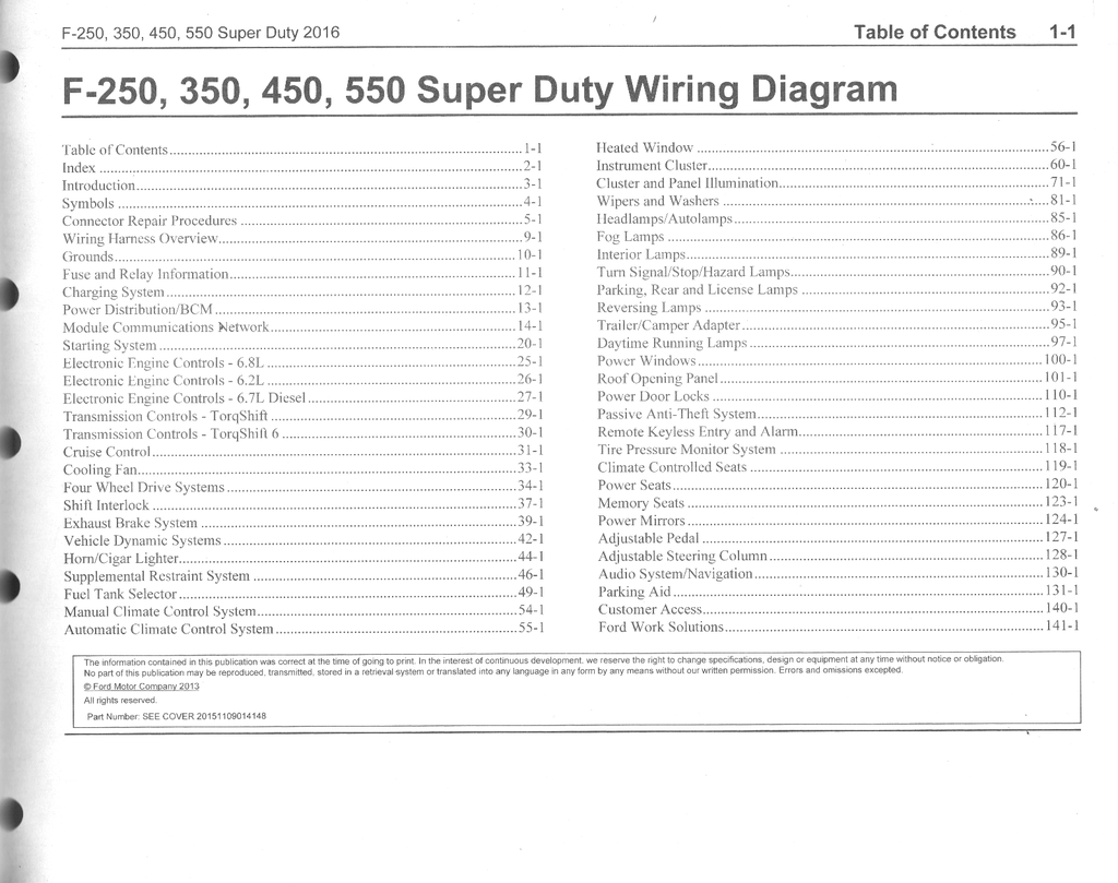 2016 Ford F-250, F-350, F-450, F-550 Super Duty Electrical Wiring Diagrams Shop Service Repair Manual